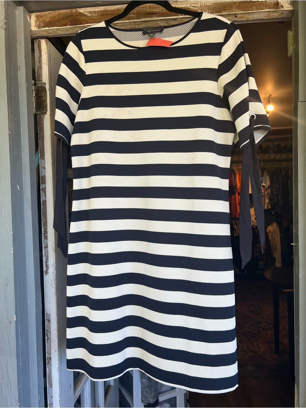 The Limited navy and White Striped Mini Knee Length Dress size medium